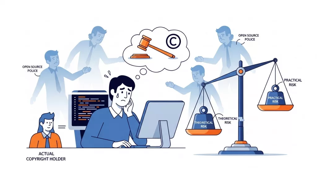 open source license guide who will actually sue you